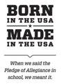 Patriotic Born in the USA Made in the USA graphic on Husky Liners RVL Fender Flares