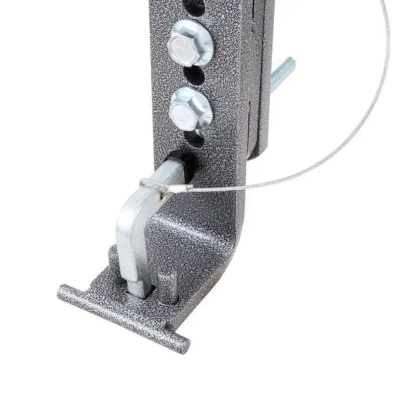 Adjustable speckled-gray hitch in Husky Towing lanyard assembly kit for secure towing