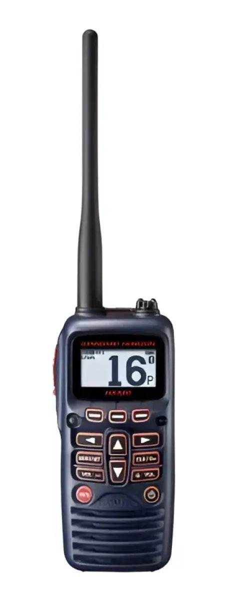 HX320 Standard 6W Floating Handheld VHF Transceiver with Long Antenna and Digital Display.