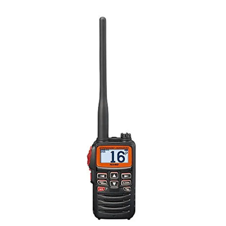 HX400IS Standard Horizon VHF handheld radio with 5-watt output and large antenna for land mobile operations, intrinsically safe.