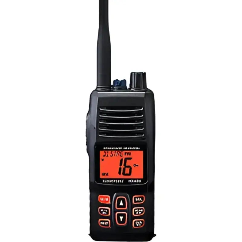 HX400IS Standard Vhf-Hh 5Watt Land Mobile Intrinsically Safe handheld radio with durable construction and illuminated display screen.