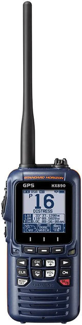 Blue handheld marine radio HX890NB Standard Vhf-Hh with GPS and FM Receiver