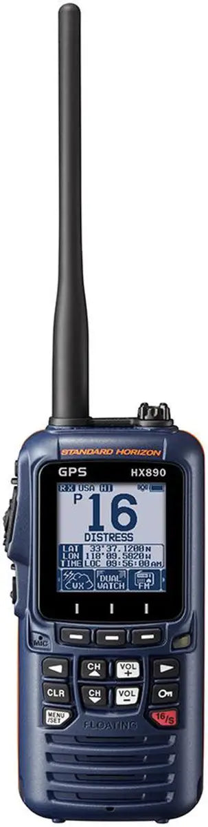 Blue handheld marine radio HX890NB Standard Vhf-Hh with GPS and FM Receiver