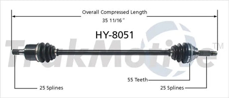 HY-8051 Trakmotive New Cv Axle - Shaft