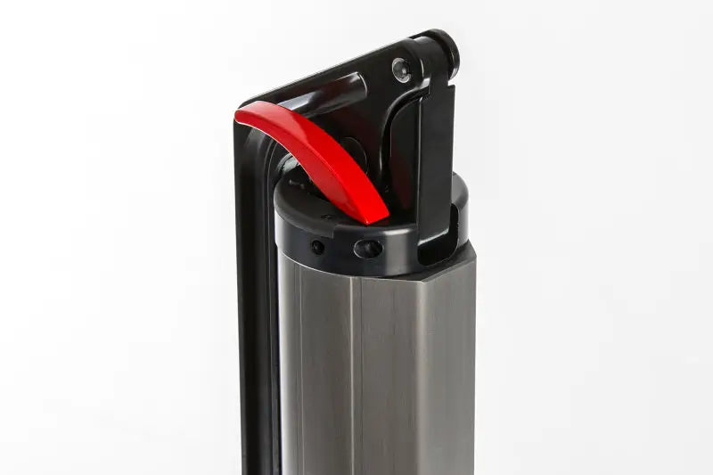 ARB Hydraulic Jack with red lowering lever, showcasing ergonomic design and advanced hydraulic technology for safe vehicle recovery.