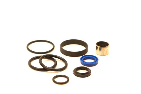 Black and blue rubber O-rings with brass bushing for Walker Evans shock rebuild kit
