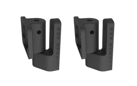 Two black metal brackets for Ironman 4x4 awning quick release bracket kit