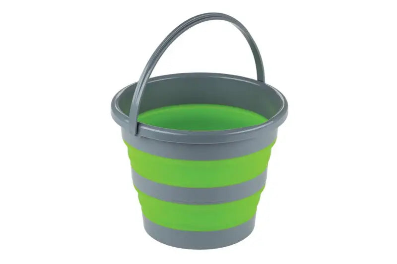 Collapsible silicone bucket in green and gray from IBUCKET0012 Ironman 4X4