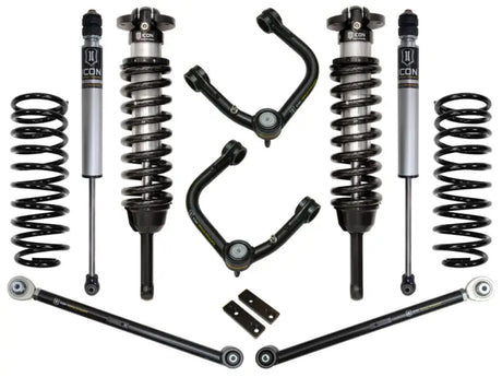 ICON Vehicle Dynamics Stage 3 Suspension System for 2003-2009 Toyota 4Runner and 2007-2009 FJ Cruiser, featuring tubular upper control arms with Delta Joint, for 0-3.5 inch lift.