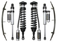 ICON 2007+ Toyota Tundra 1-3in Stage 4 Suspension System with ICON Vehicle Dynamics 2.5” coilover shocks and aluminum piggyback rear shocks.