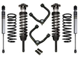 ICON Stage 2 Suspension System with Tubular UCA for 2010+ Toyota FJ/4Runner 0-3.5in Lift including upper control arms with Delta Joint technology.