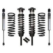 ICON 2010+ Toyota FJ/4Runner 0-3.5in Stage 1 Suspension System components: front coilover shocks, rear 2.0 Aluminum Series shocks, lift rear coil springs and mounting hardware.