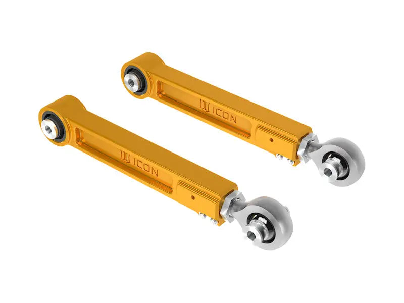 Gold-colored adjustable rear upper link arms for Toyota Tundra and Tacoma upgrade