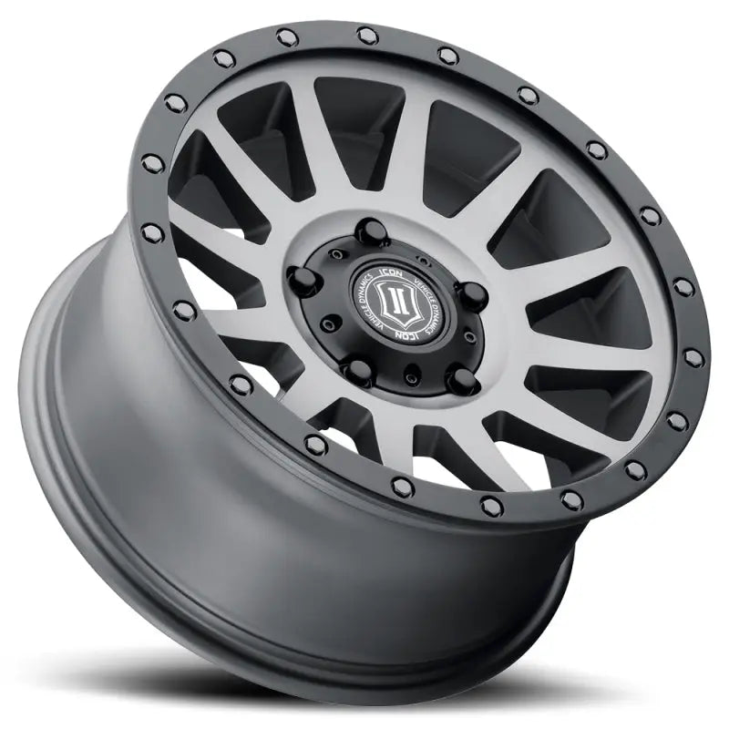 ICON 2017855557TT ICON Compression 17x8.5 5x150 25mm Offset 5.75in BS 110.1mm Bore Titanium Wheel - 2017855557TT
