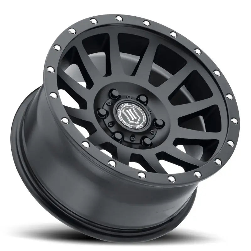 ICON 2017858347SB ICON Compression 17x8.5 6x5.5 0mm Offset 4.75in BS 106.1mm Bore Satin Black Wheel - 2017858347SB