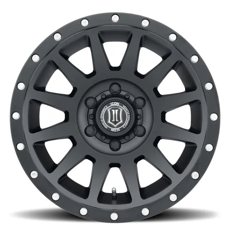 ICON 2017858347SB ICON Compression 17x8.5 6x5.5 0mm Offset 4.75in BS 106.1mm Bore Satin Black Wheel - 2017858347SB