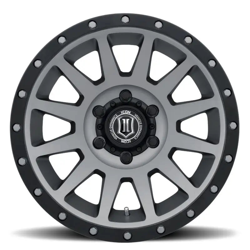 ICON Compression 18x9 6x5.5 0mm Offset 5in BS Titanium Wheel - 2018908350TT