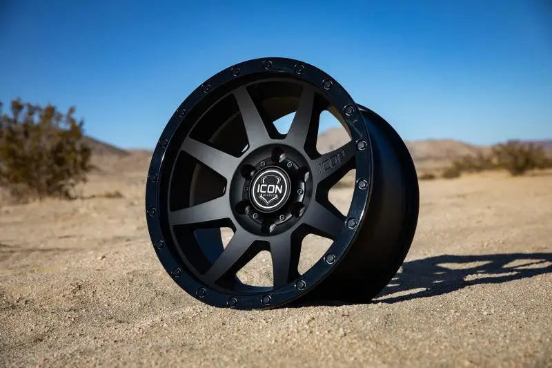 ICON Rebound 17x8.5 5x150 25mm Offset 5.75in BS 110.1mm Bore Double Black Wheel - RV and Auto Parts
