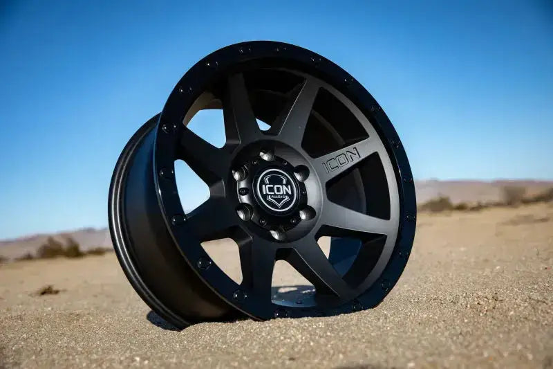 ICON Rebound 17x8.5 5x5 -6mm Offset 4.5in BS 71.5mm Bore Double Black Wheel - Wheels