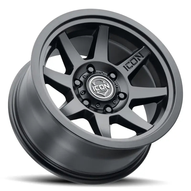 ICON Rebound 17x8.5 6x5.5 0mm Offset 4.75in BS 106.1mm Bore Satin Black Wheel - 1917858347SB