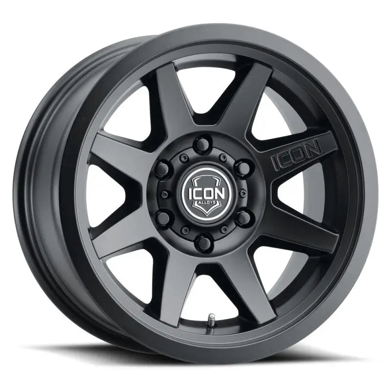 ICON Rebound 17x8.5 6x5.5 0mm Offset 4.75in BS 106.1mm Bore Satin Black Wheel - 1917858347SB