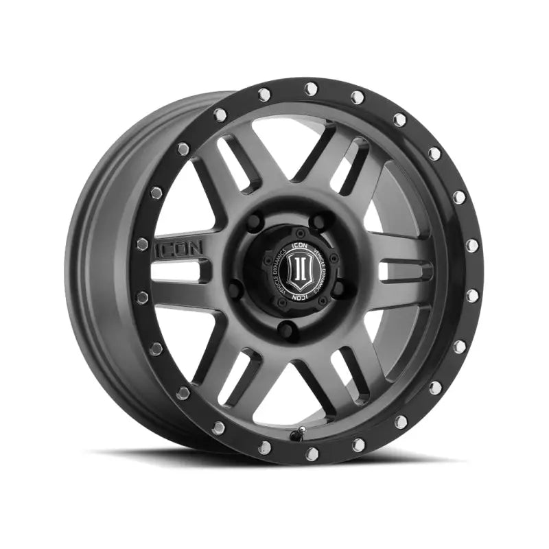 ICON 1417855557GM ICON Six Speed 17x8.5 5x150 25mm Offset 5.75in BS 116.5mm Bore Gun Metal Wheel - 1417855557GM