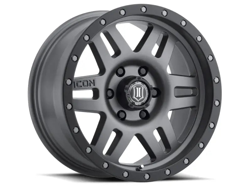 ICON Six Speed 17x8.5 6x5.5 0mm Offset 4.75in BS 108mm Bore Titanium Wheel - 1417858347TT