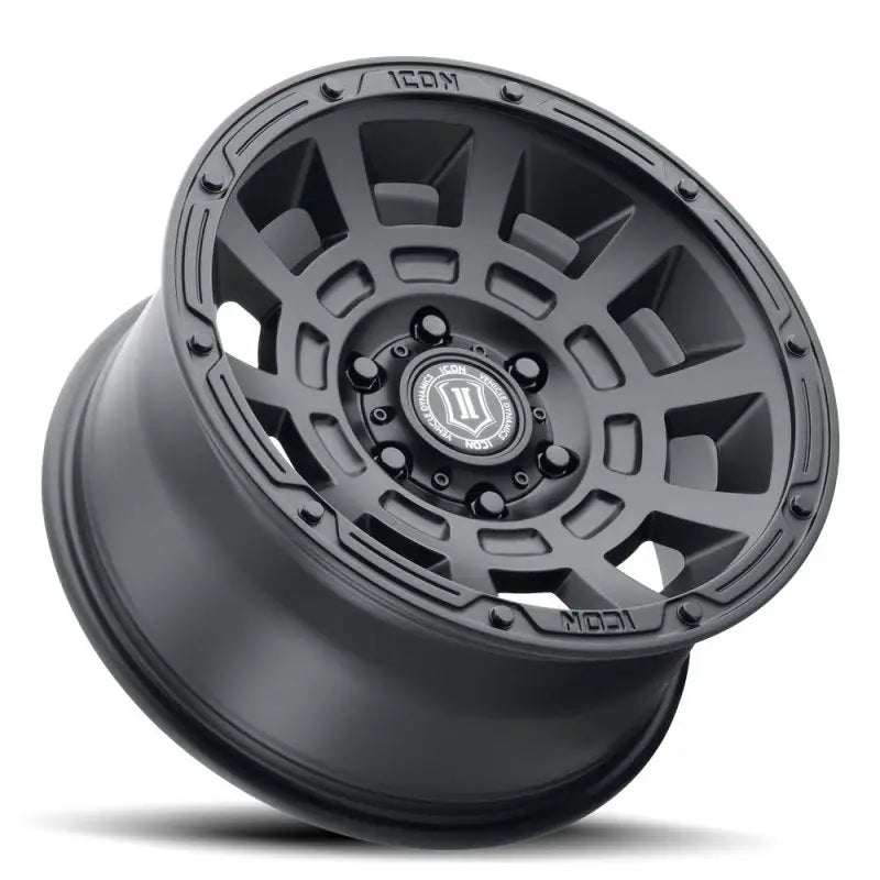 ICON Thrust 17x8.5 6x5.5 0mm Offset 4.75in BS Satin Black Wheel - 2817858347SB