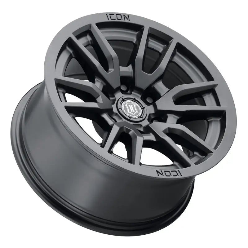ICON 2417858347SB ICON Vector 6 17x8.5 6x5.5 0mm Offset 4.75in BS 106.1mm Bore Satin Black Wheel - 2417858347SB