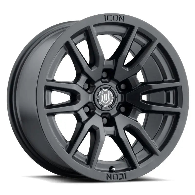 ICON 2417858347SB ICON Vector 6 17x8.5 6x5.5 0mm Offset 4.75in BS 106.1mm Bore Satin Black Wheel - 2417858347SB