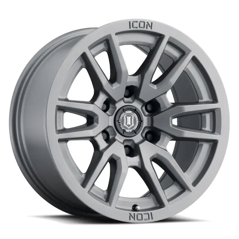 ICON 2417858347TT ICON Vector 6 17x8.5 6x5.5 0mm Offset 4.75in BS 106.1mm Bore Titanium Wheel - 2417858347TT