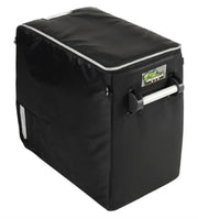 Black portable cooler showing the IFRIDGE50 BAG Ironman 4X4 50L Fridge Bag in action