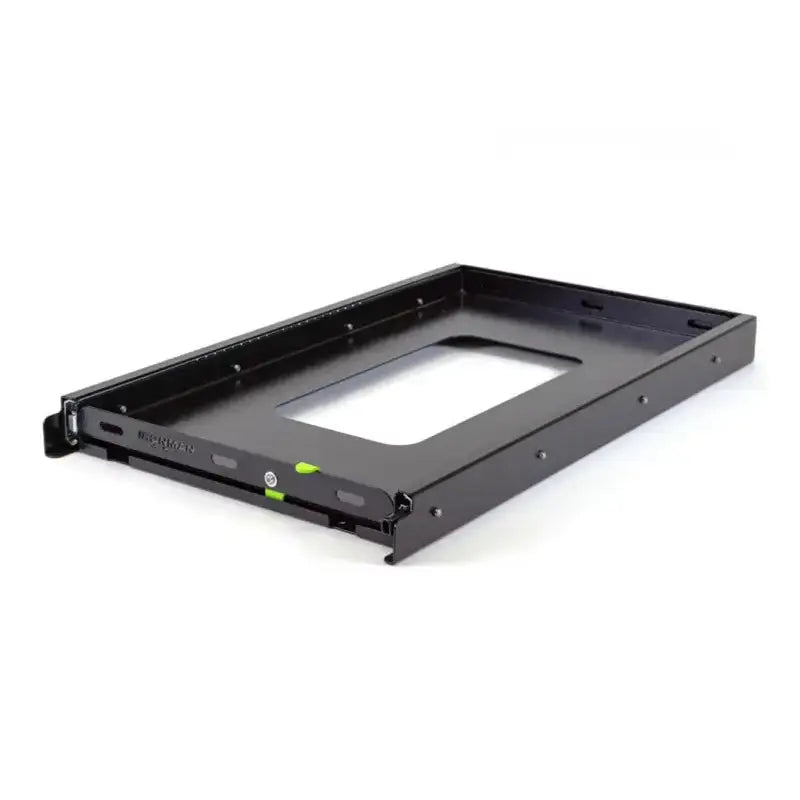 Black metal fridge slide for IFRIDGESLIDE012 Ironman 4X4 fridge model, sturdy and durable