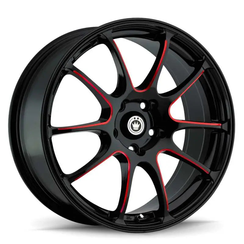 Konig IL7751440R Konig Illusion 17x7 5x114.3 ET40 Black/Ball Cut Red