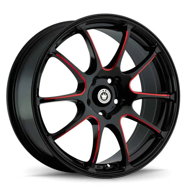 Konig IL7751440R Konig Illusion 17x7 5x114.3 ET40 Black/Ball Cut Red