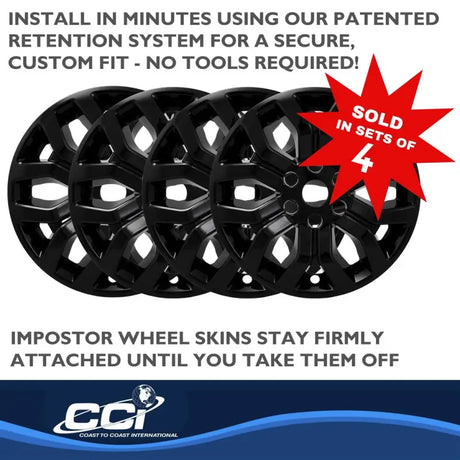 CCI Coast2Coast IMP491BLK 21-23 F150 Windshield Sunshade, Black 18' 6 Y Spk Design, Sold in Sets of 4, Easy Installation with Patented Retention System, Enhances Aesthetic and Provides Sun Protection