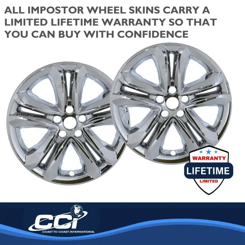 IMP492X Coast2Coast WS 19-21 Edge Chrome 18" 5 Split Spoke Wheels with Lifetime Warranty Badge.