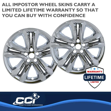 IMP492X Coast2Coast WS 19-21 Edge Chrome 18" 5 Split Spoke Wheels with Lifetime Warranty Badge.