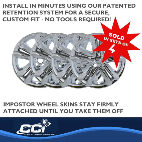 IMP492X Coast2Coast WS 19-21 Edge Chrome 18" 5 Split Spoke wheels, sold in sets of four, with patented retention system for secure, tool-free installation.
