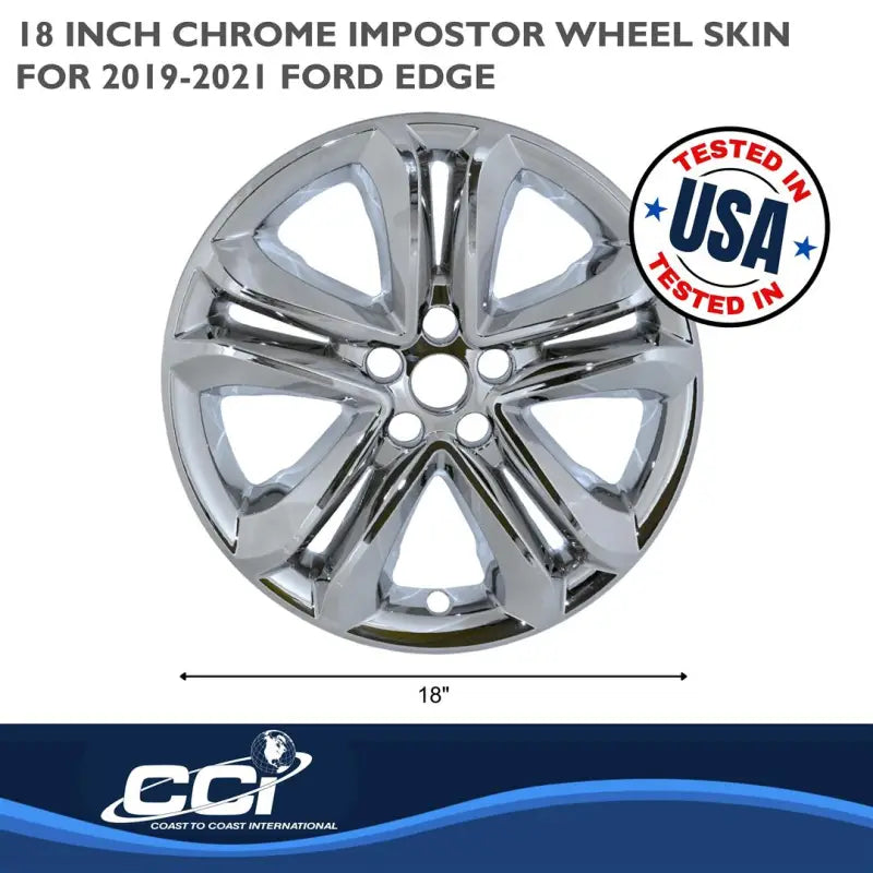 IMP492X Coast2Coast WS 19-21 Edge Chrome 18" 5 Split Spoke Wheel Skin Upgrade for 2019-2021 Ford Edge.