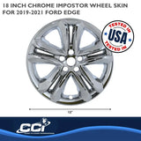 IMP492X Coast2Coast WS 19-21 Edge Chrome 18" 5 Split Spoke Wheel Skin Upgrade for 2019-2021 Ford Edge.