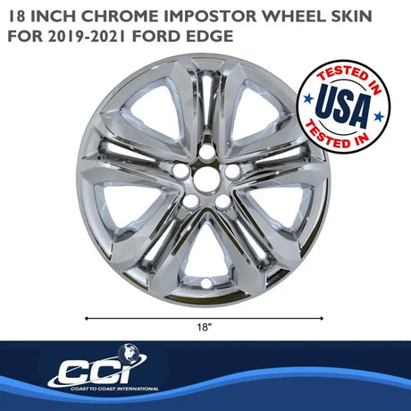 IMP492X Coast2Coast WS 19-21 Edge Chrome 18" 5 Split Spoke Wheel Skin Upgrade for 2019-2021 Ford Edge.
