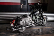IN00048 True Dual Headers 2.5" Black W/Sharktails `14 Up Indian