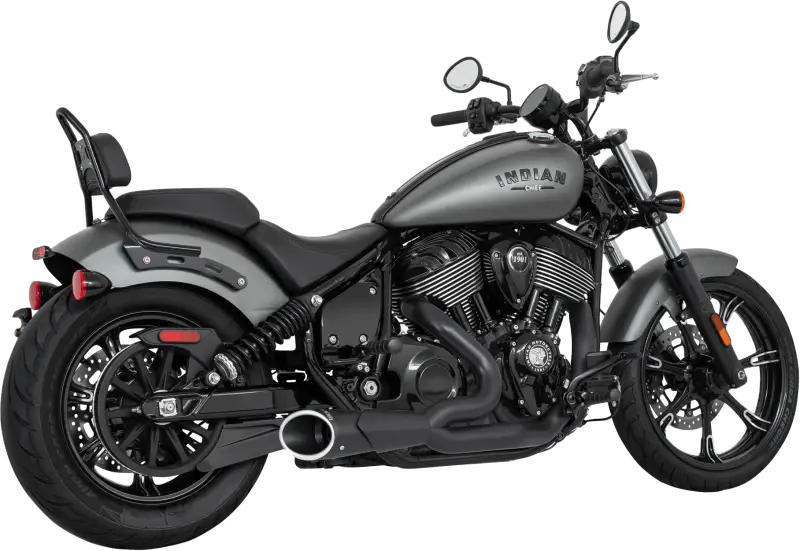 IN00405 Freedom Shorty 2-1 4.5 Inch Combat End Cap Indian Chief Bk/Bk - RV and Auto Parts