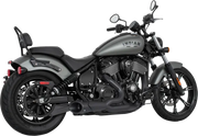 Charcoal gray Indian Chief Dark Horse motorcycle with IN00406 Shorty 2 1 4.5 combat end cap