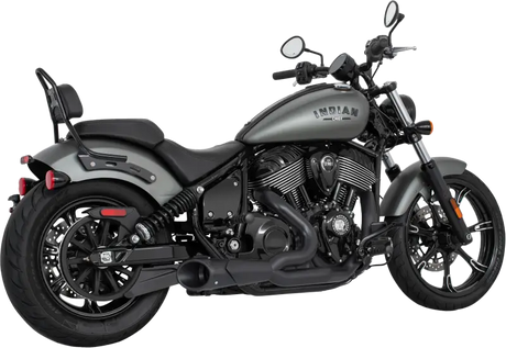 Charcoal gray Indian Chief Dark Horse motorcycle with IN00406 Shorty 2 1 4.5 combat end cap