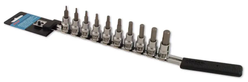 IN38HBS Cruz Tools Socket Bit Set 10Pc Hex Standard 
