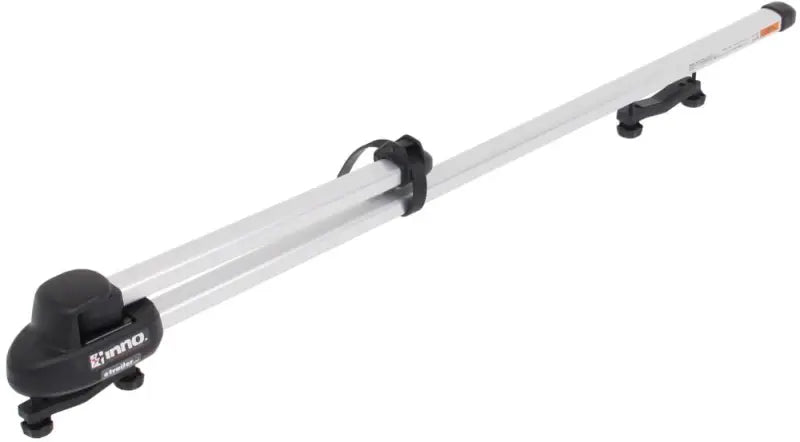 Silver and black roof rack on INA453 Inno Racks Kayak side load for easy gear transport