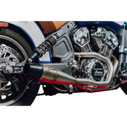 SAWICKI Indian Scout Full Length Brushed Ss W/ Blk End Cap