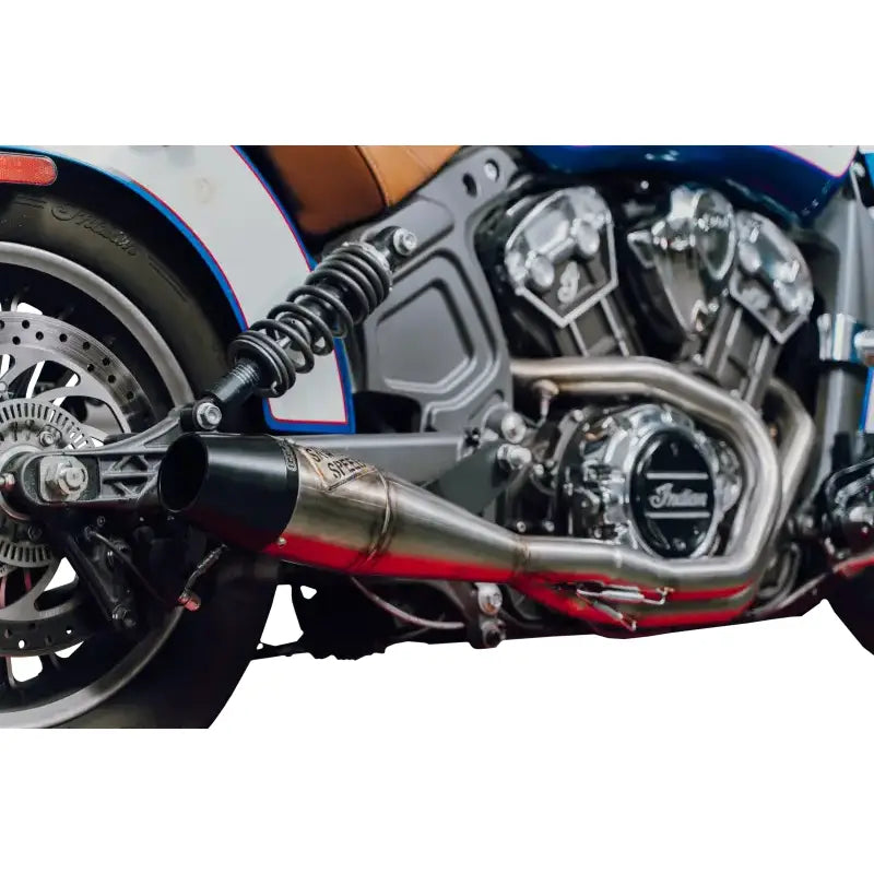 SAWICKI Indian Scout Full Length Brushed Ss W/ Blk End Cap